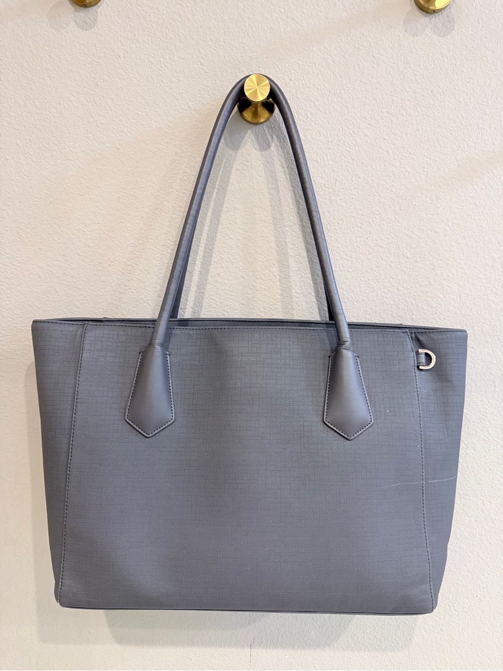 Dagne Dover Legend Signature Tote Graphite Gray Coated Canvas Work Laptop Bag